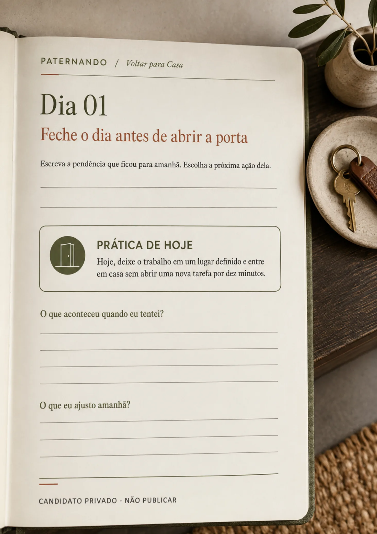 Prévia do Dia 01 do guia Voltar para Casa